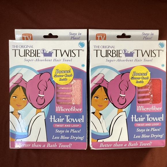 The Original Turbie Twist Hair Towel Bundle 2 packs Super Absorbent NEW - Picture 1 of 8